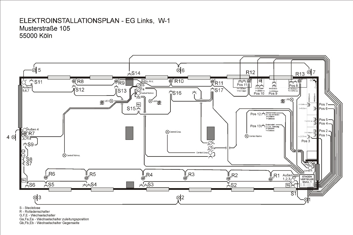 ELEKTROINSTALATIONSPLAN - EG Links W1