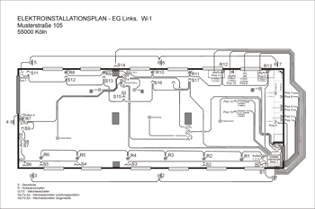 Elektroinstallationsplan, Elektroinstallation, Plan