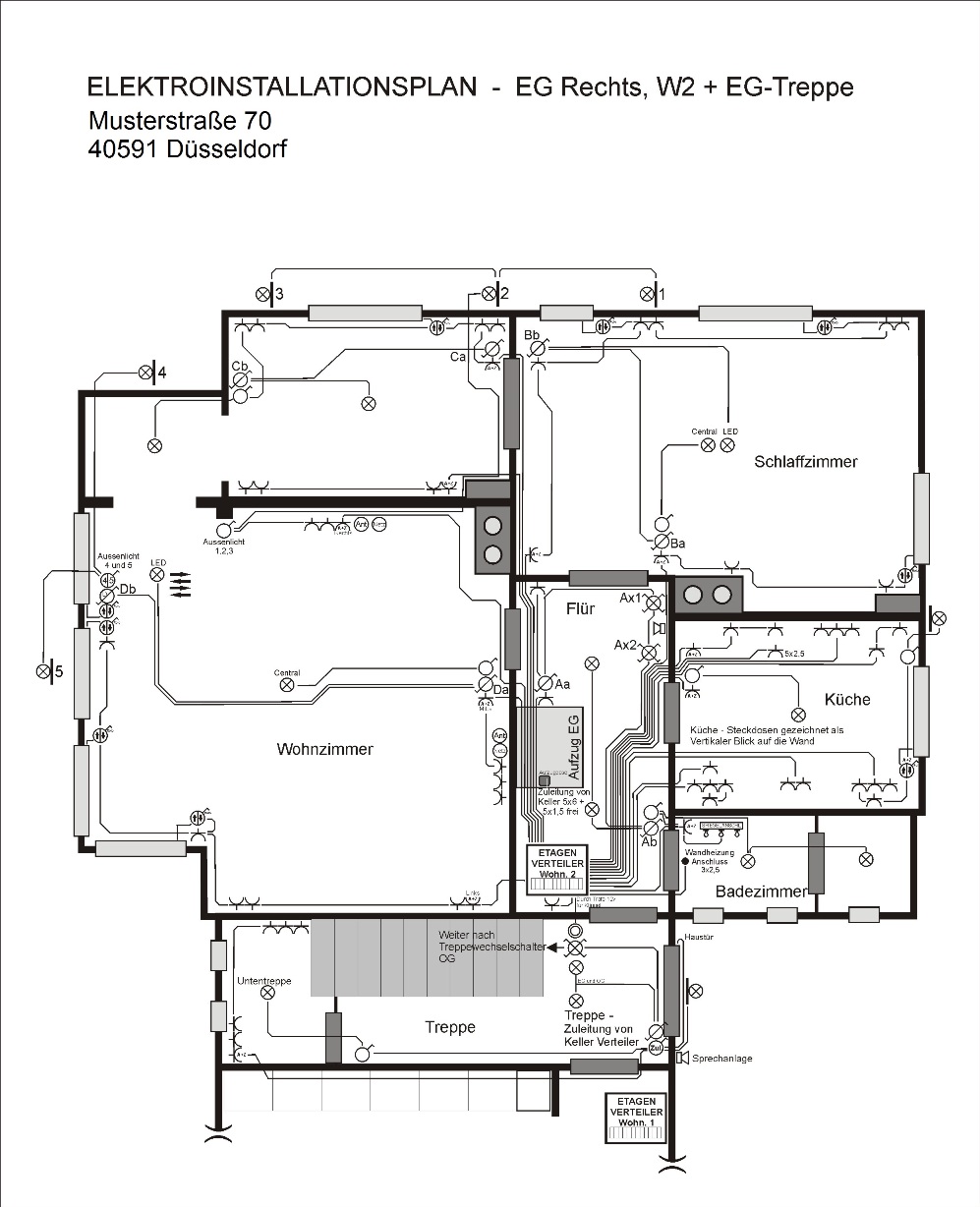 ELEKTROINSTALLATIONSPLAN - EG Rechts W2